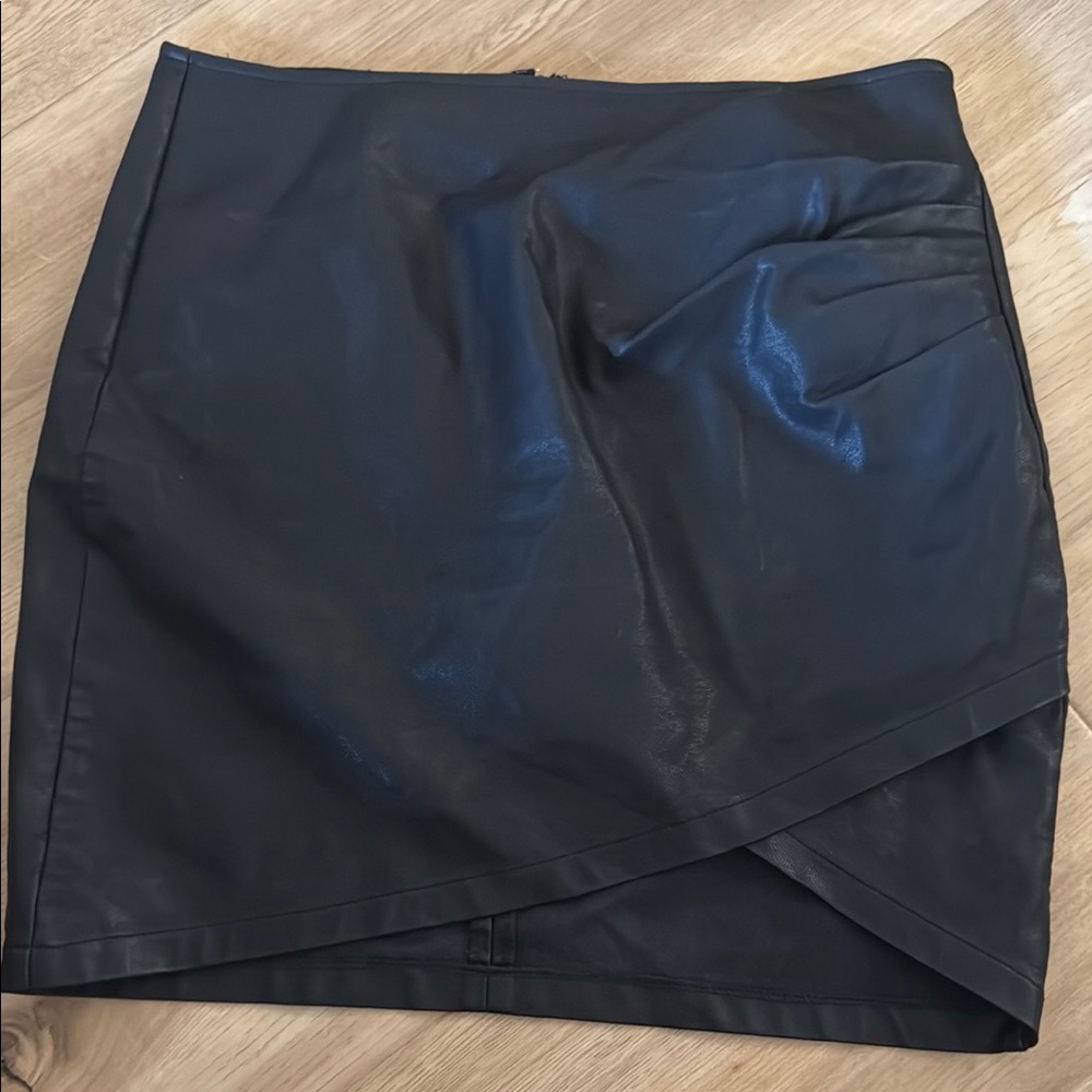 Black Faux Leather Skirt